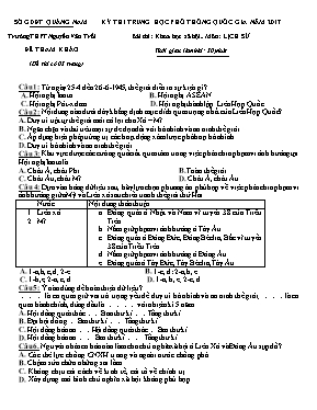 Đề thi tham khảo THPT Quốc gia môn Lịch sử năm 2017 - Trường THPT Nguyễn Văn Trỗi